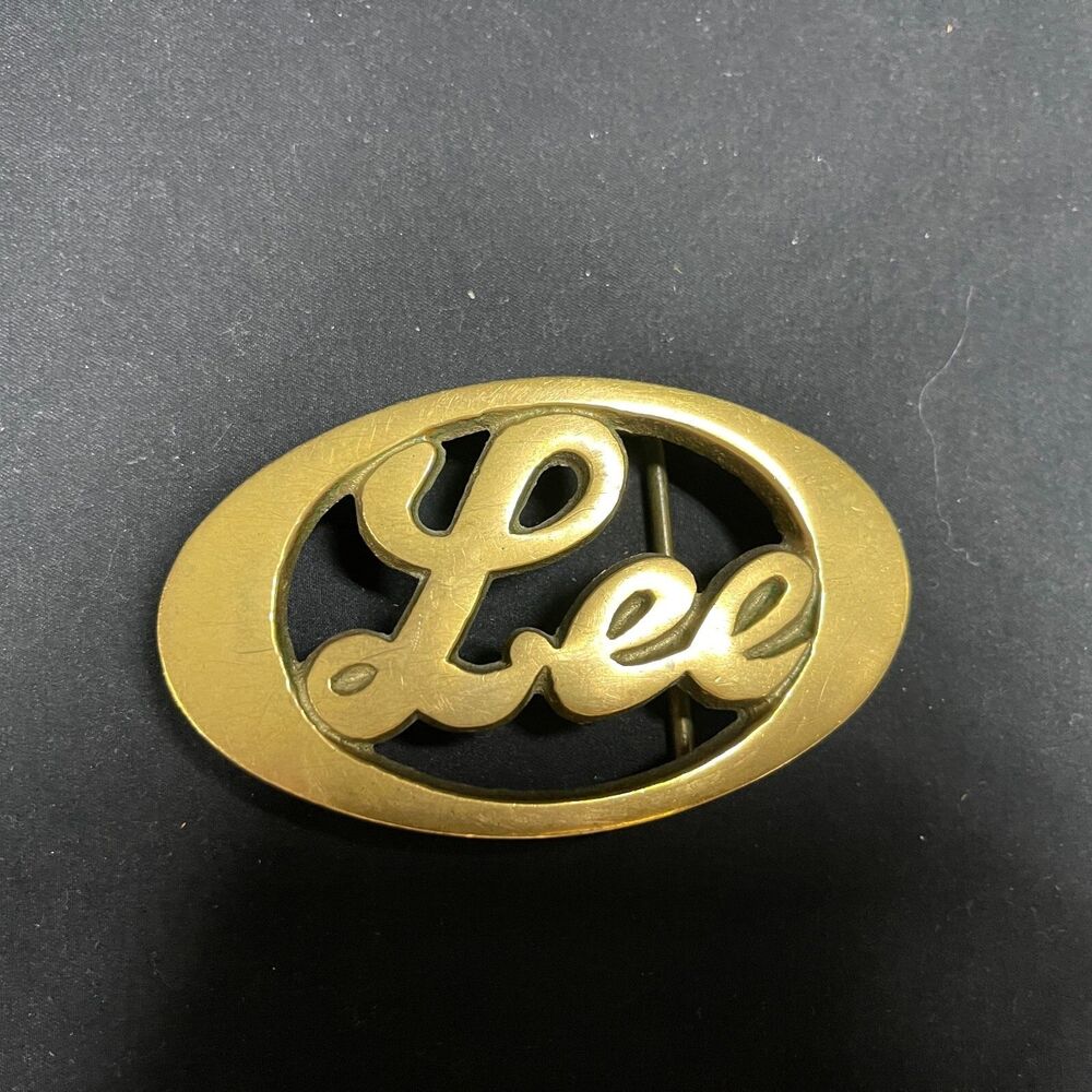 Lee Jeans Brass Belt Buckle 3 ½” x 2” Solid Brass 4060